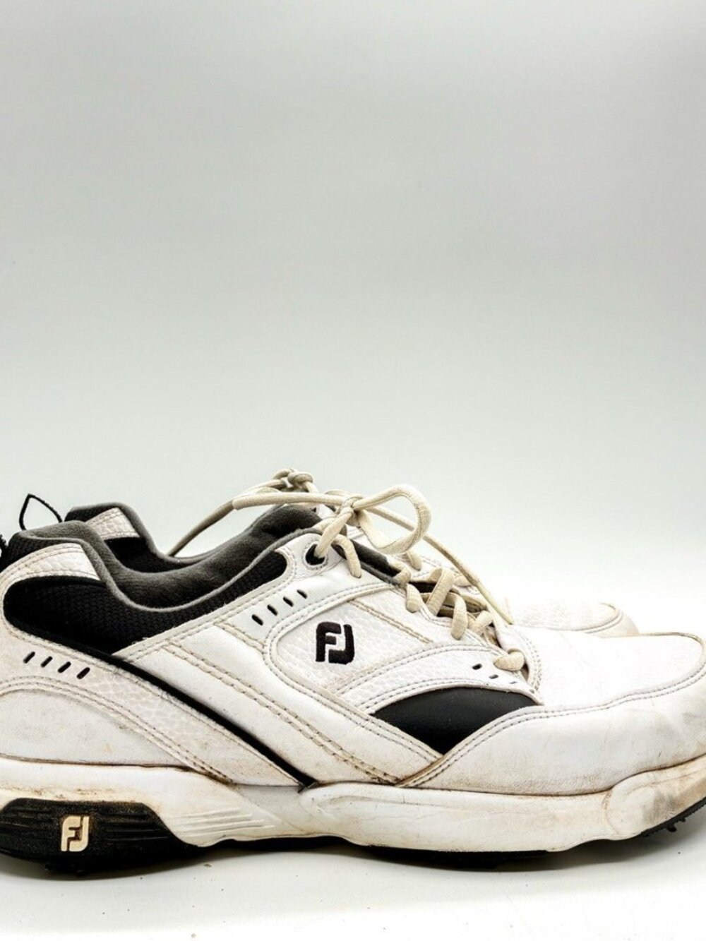 FootJoy Specialty Mens Size 10 White Black Golf Shoes 56722 Spiked